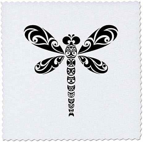 3D Фигура в стил племенна татуировка във формата на Черна водни Кончета Бели Квадратах - Лоскутном Одеяле (qs_355574_2)