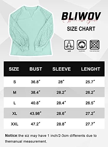 Bliwov/ Дамски Блузи с V-образно деколте и дълъг ръкав, Тънки Ежедневни Свободни Блузи, Тениски