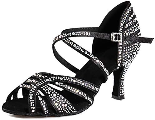 HIPPOSEUS/Дамски обувки за латино танци балната зала с кристали, Модерни Вечерни обувки за Танго и Салса, Ток 7,5 см,
