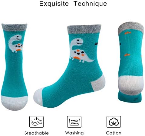 Cczmfeas Детски Спортни Чорапи с Шарките на Динозаврите За Момчета с Анимационни модел 10 Чифта