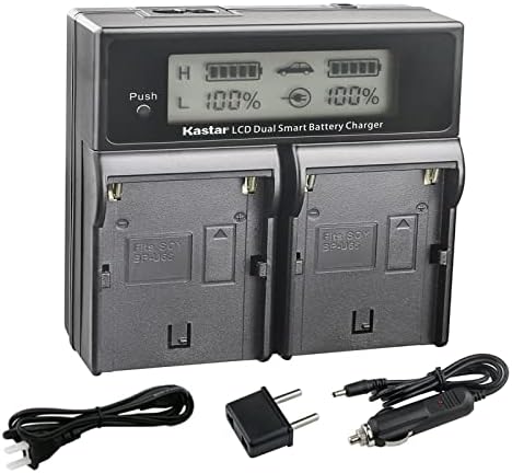 Двойно-бързо зарядно устройство Kastar AC LCD, съвместим с батерия Sony BP-U30, BP-U35, BP-U60, BP-U60T, BP-U66, BP-U65,