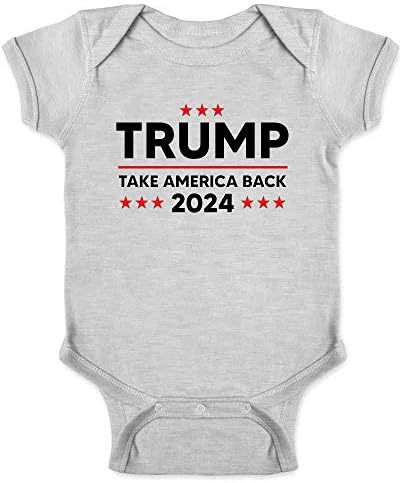 Поп-Тема Donald Trump 2024 Take America Back MAGA Baby Тениска за малки Момичета И Момчета