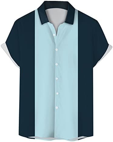 2023 Нова Мъжка Лятна Риза с къс Ръкав и Дигитален Печат в Ивица с 3D Отстрочкой, Плюс Размера на Ежедневни