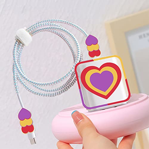 Прозрачно Защитно фолио за телефонен кабел за зарядно на iPhone Type-C с уникален дизайн Сладко Love Heart Data