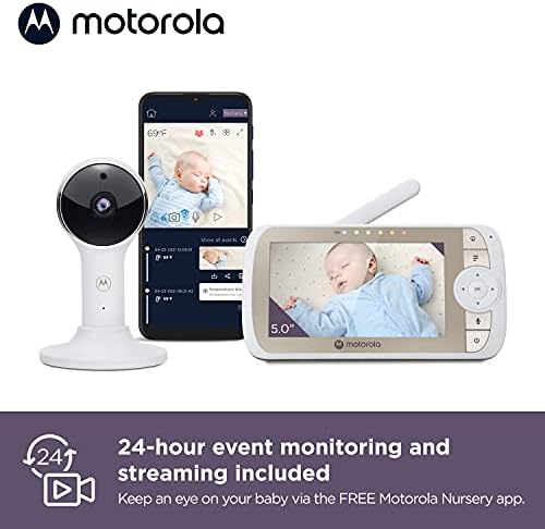 Motorola Baby Monitor VM65-5 WiFi Видеоняня с камера HD 1080p - се Свързва с приложението на смартфон, обхват 1000