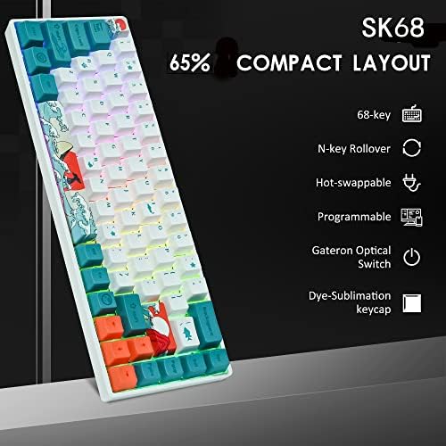 Guffercty kred GK68 65% Ръчна клавиатура SK68 Потребителска детска клавиатура с възможност за гореща подмяна на 60%