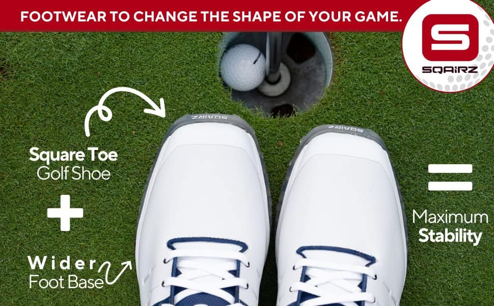 Мъжки спортни обувки за голф SQAIRZ Speed, Обувки за голф, Осигуряващи баланс и ефективност, Сменяеми шипове, Водоустойчив,