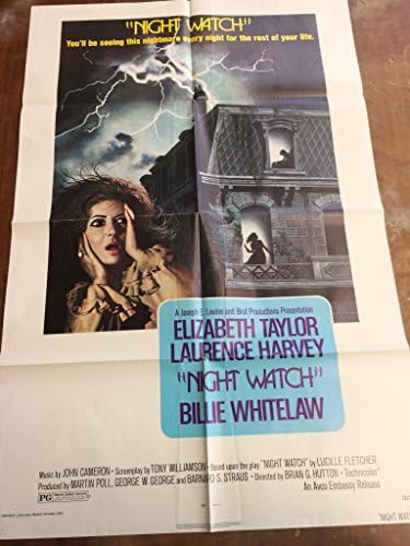 Оригинален плакат на филма Нощна стража на Елизабет Тейлър, Лорънс Харви