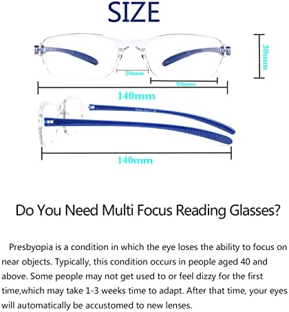 4 Двойки От Прогресивно Многофокусных Очила За Четене, Блокер Синя Светлина Точки