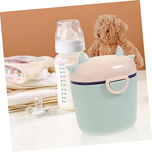 Toyvian Скъпа кутия за сухо мляко, контейнер за пътуване, силикагел, резервоар за детски печати, зелен
