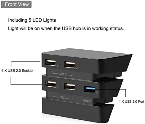 DONN Дърва Expander за Високоскоростен Многопортового USB хъб Уникални Led Индикатори за игралната конзола Pro