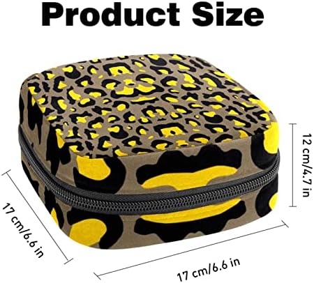 Чанта за съхранение на Хигиенни Кърпички с Леопардовым принтом, Жълто, Кофейно-Черно, Чанта за Менструация за момичета,