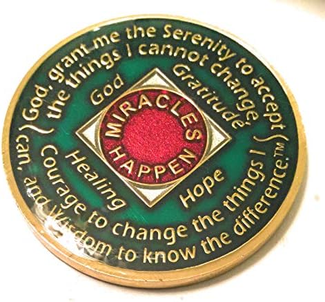 Линия за възстановяване на 10-Годишен Медальон NA Green Tri Plate Medallion - Чип, Монета, монета на залога