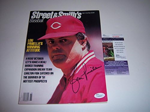 Лу Пиньелла Синсинати Редс 1990 Ws Jsa / coa Подписаха Street And the Smiths Magazine - Списания MLB с автограф