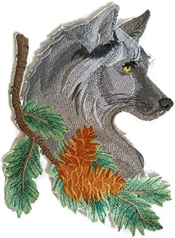 Природата извън визия, Изтъкана от нишки, Невероятно Царството на животните [Вълк в бор] [Индивидуален и уникален] Бродирана