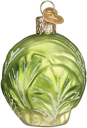 Коледна украса на Стария свят: Зеленчуци, Формовъчни от Стъкло за Декорация за Коледната елха, Брюкселско зеле