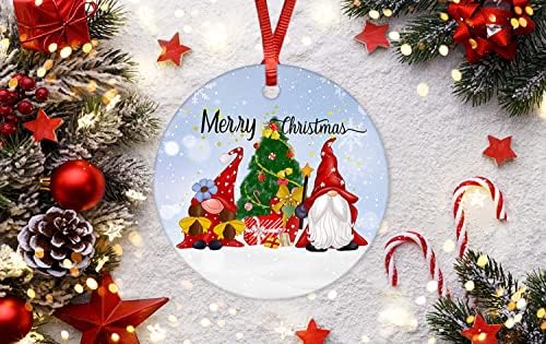 2021 Весел Коледен Орнамент Джуджетата Коледно Дърво, Керамични Украшение 3-Инчов през Цялата Порцеланов Украшение