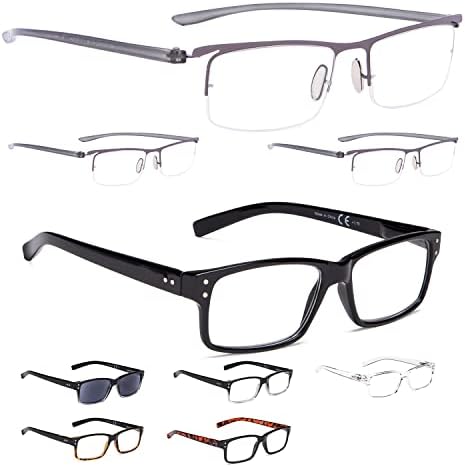 LUR 3 опаковки очила за четене в полукръгла рамка + 6 опаковки класически очила за четене (само за 9 двойки ридеров