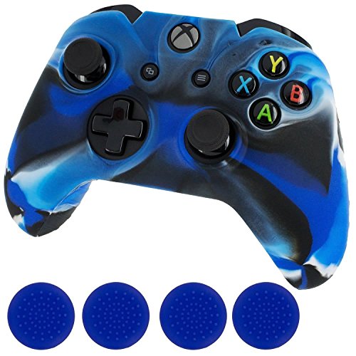 Универсален Силиконов Калъф-Хастар Skin Controller & Grip Stick Caps за Xbox One Blue