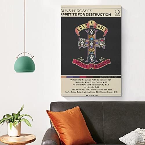 Плакат на Guns N' Roses Апетит за унищожаване, Плакат на платно, Украса Спални, Пейзаж, Офис, Подарък за рожден