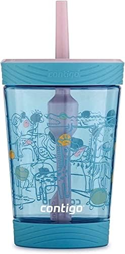 Непроливающийся чаша Contigo Kids обем 14 грама с соломинкой и пластмаса, не съдържа BPA, подходящ за повечето
