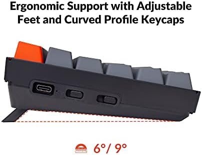 Ключодържател K4 Безжична ръчна клавиатура Bluetooth 5.1/Кабелна USB, Компактен 96% Подредба, 100 клавиши