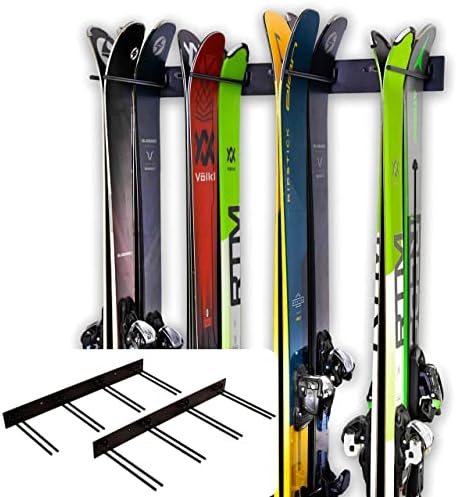 Рафтове за съхранение на ски StoreYourBoard, Органайзер за Гараж с вътрешен монтиране на стена (16 Ски)
