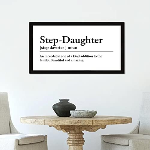Забавен 12x22 инча Определение Stepdaughters Съществително Знака В Дървена Рамка Определянето на Stepdaughters