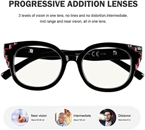 Eyekepper 4-Pack Прогресивно Многофокусные Очила за четене за Жени, Мультифокальные Ридеры +2.25