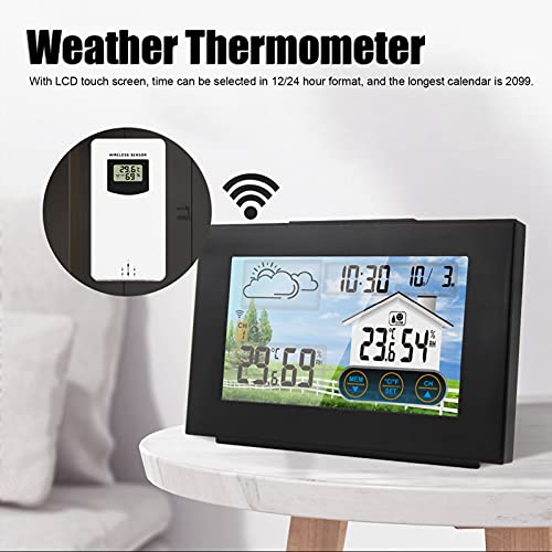 Изглаждат време Термометър, Измерване на температура и Влажност ABS + Електронни Компоненти Дистанционно Управление с LCD Сензорен