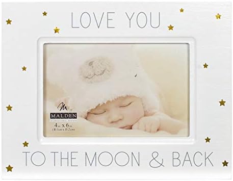 Рамка за снимки Malden International Designs Baby Memories Love You От дърво Със Златни инкрустации От Фолио,