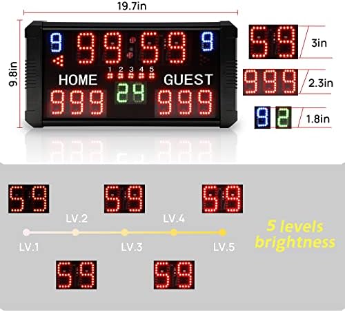 Led Баскетболното табло GAN XIN и 2 Устройство на Баскетболни Таймери с дистанционно управление, часовник за стрелба 14/24/30