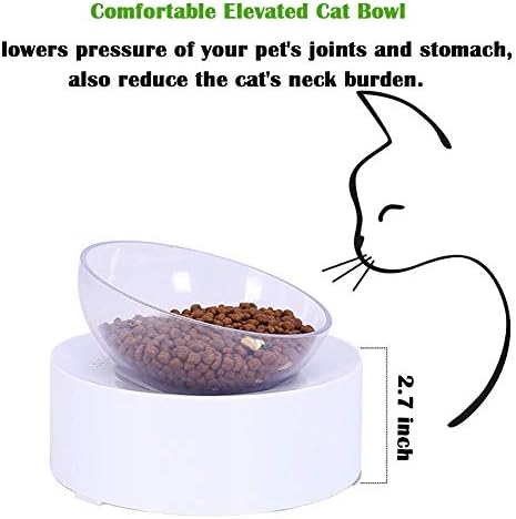Набор от Мисок за вода за котешки храна JiangYanus с Вдигнати Мисками за котки, Регулируем Наклон от 0-15°,