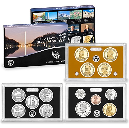 Комплект от 14 сребърни монети, Монетен двор на САЩ година 2013 - OGP box & COA Proof
