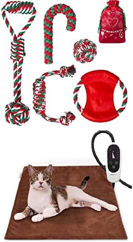 Топло за домашни любимци + Коледни Играчки на въже, за Кучета, Актуализиран Комплект, 5 Опаковки Играчки за дъвчене