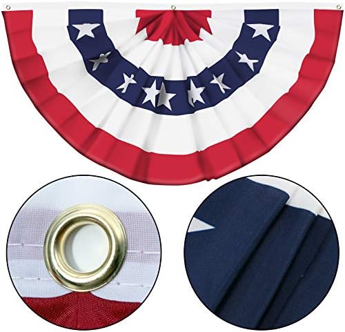 Плиссированный Метод Флаг на САЩ, американския флаг с овесени ядки, Патриотичен флаг с Половинчатым Веерным Банер,