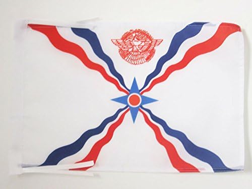 Флаг на Азербайджан Флаг Асирия 18 x 12 Кабели - Ассирийские Малки Знамена 30 x 45 см - Банер 18x12 инча