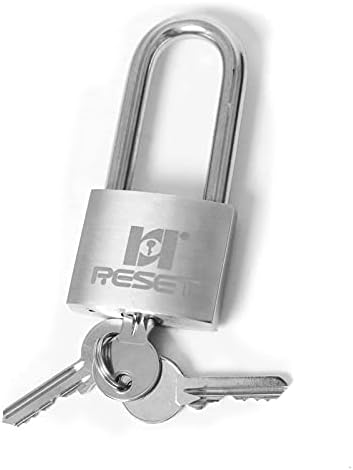 RESET-910 Окачени заключване с дълга дужкой от неръждаема стомана, 40 мм (1,57 инча), Заключване с ключ за употреба на открито,