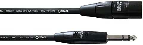 Микрофон кабел CORDIAL Essentials - Балансиран кабел микрофон, 3 щифта съединители XLR с стереоразъемом 1/4 инча,