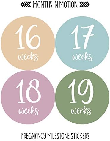 Месеци в движение Бременност Седмични стикери за растежа на корема - седмица след Седмица Бременна Очаква фотосесия - Подарък