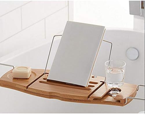 Креативен Simplicityhome Творчески Прост Бамбуков Поднос за баня, Регулируема Поставка за вана, Органайзер за
