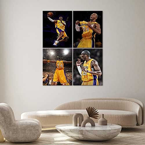 Плакат Баскетболист, Стенно Изкуство, Печат върху платно, Черна Мамба, 4 бр, HD Плакати с печат върху Платно,