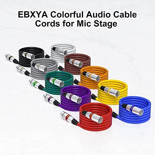 Кабел EBXYA XLR 25 фута 10 бр 3 Контакт Балансиран XLR Микрофон, кабел от мъжете за една жена е Подходящ за Аудиомикшера,