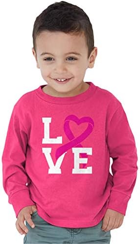 Одухотворенная Облекло Love Pink Ribbon Информираността за Рака на гърдата За Деца Риза с дълъг Ръкав