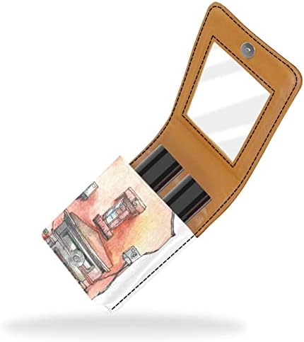 Косметичку ORYUEKAN, брилянтин, Брилянтин чанта с огледало преносим калъф за съхранение на червило с гланц за устни за съхранение на организатор, рисунка на снимка на К