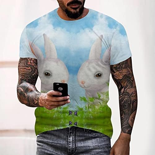 2023 Нов Мъжки Фестивал на Яйца на Великден Заек с Цифрово 3D Принтом, Тениска, Топ, Блуза, Тениски, Мъжки Опаковка,