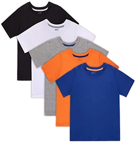 Тениски Брикс Boys с къс ръкав – Джърси с кръгло деколте, 5 опаковки тениски без бележки. Многослойни опаковки от памук
