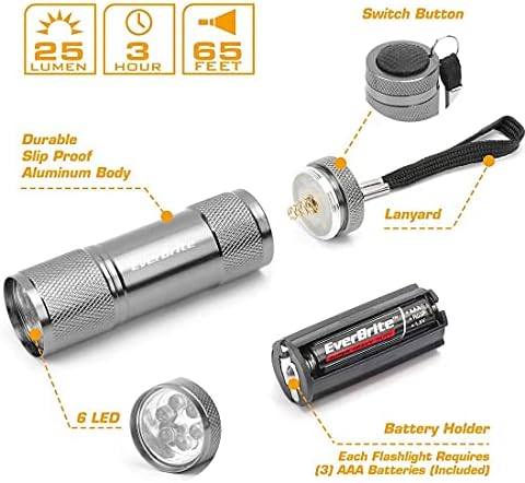 Комплект от мини прожектор EverBrite от 34 опаковки, 102 батерии тип ААА В комплекта, Преносими цветни фенери за ЕРП,