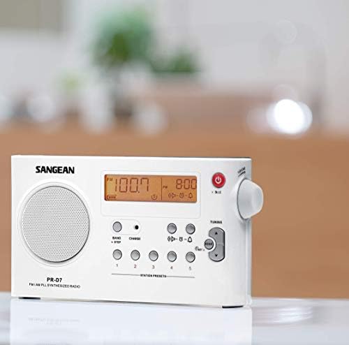 Цифрова перезаряжаемое Преносимо радио Sangean PR-D7 AM/FM Бял, Един размер