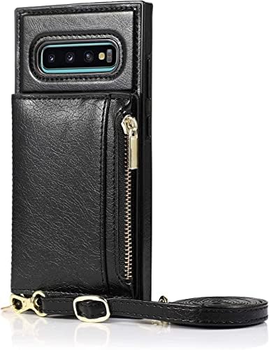 Чанта-портфейл KOEOKGalaxy S10 Plus с Веригата през рамо, Чанта-портфейл за карти, Кожен Калъф за мобилен